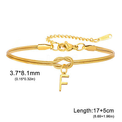 304 Stainless Steel Initial Charm Bracelets FS-WGD8E41-18-1