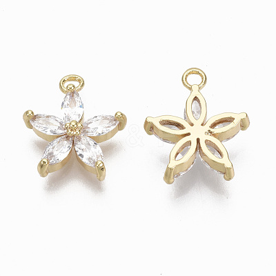 Brass Micro Pave Cubic Zirconia Charms KK-R132-009-NF-1