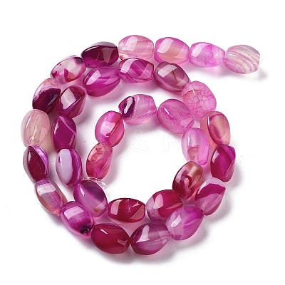 Natural Banded Agate Beads Strands G-G172-01K-1