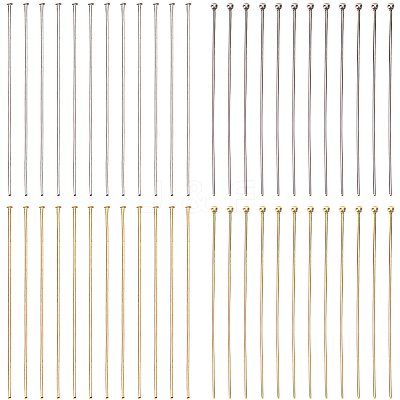 160Pcs 2 Styles 304 Stainless Steel Ball Head Pins and 160Pcs 2 Styles Flat Head Pins STAS-SC0007-74-1