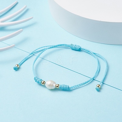 Natural Pearl Beads Bracelet BJEW-JB07475-1