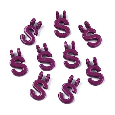 Spray Painted Alloy  2-Loop Link Pendants PALLOY-T075-48S-RS-1