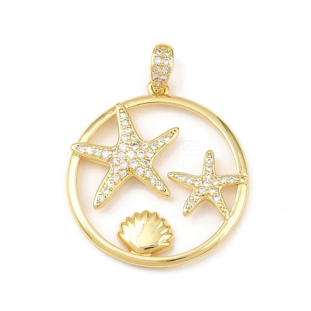 Ocean Brass Micro Pave Cubic Zirconia Pendants LS-KK-K411-04C-G-1