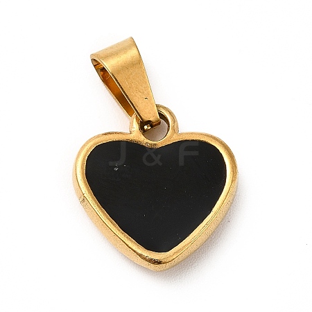 Vacuum Plating 201 Stainless Steel Enamel Pendants STAS-P314-07G-1