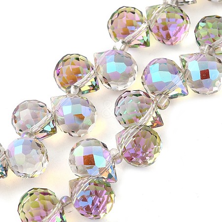 Electroplate Glass Beads Strands X-EGLA-D030-17K-1