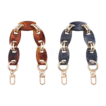 2Pcs 2 Colors Acrylic Curb Chain Bag Strap FIND-GN0001-28-1
