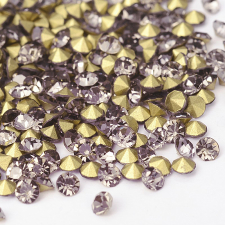 Back Plated Grade A Diamond Glass Pointed Rhinestone LS-RGLA-SS12-003-1