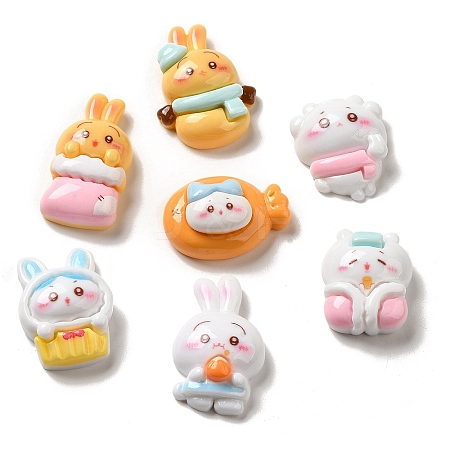 Rabbit Theme Opaque Resin Decoden Cabochons CRES-P034-01-1