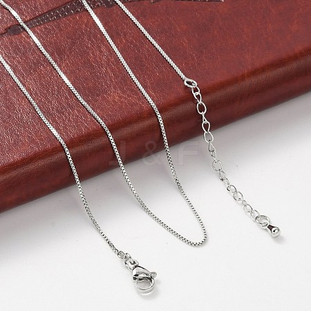 Brass Box Chain Necklaces for Women NJEW-D302-41P-1
