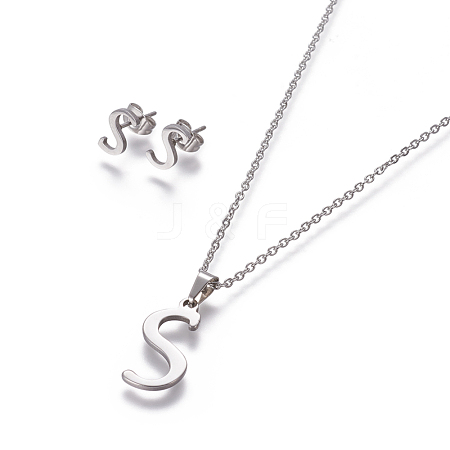 304 Stainless Steel Jewelry Sets SJEW-L141-052S-1