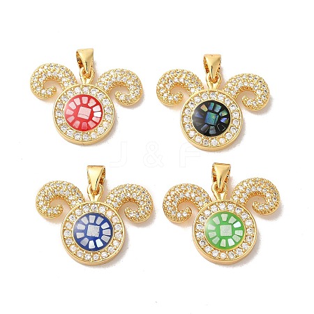 Brass Micro Pave Cubic Zirconia Pendants KK-K385-072G-1