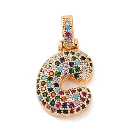 Brass Micro Pave Cubic Zirconia Pendants KK-C076-29C-G02-1