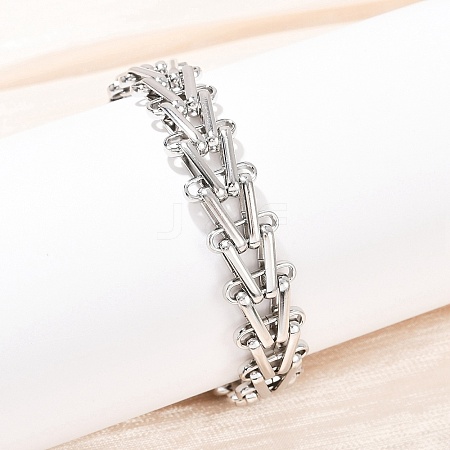 304 Stainless Steel Link Chain Bracelets for Women BJEW-C113-01P-1