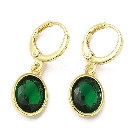 Real 18K Gold Plated Brass Dangle Leverback Earrings EJEW-L268-001G-03-1
