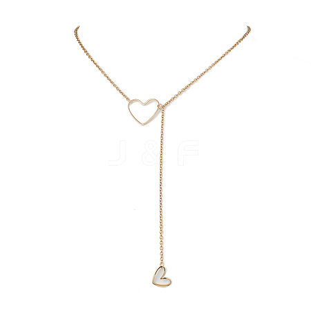 Brass Heart Pendant Necklaces NJEW-JN04838-1