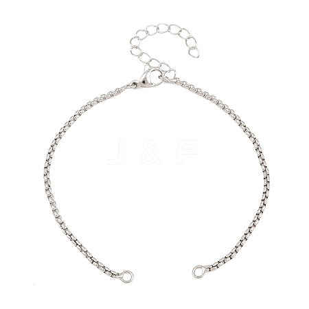 Brass Box Chain Bracelet Making KK-CBADBBF-01P-1
