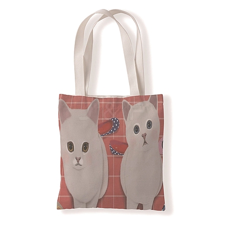 Cat Pattern Canvas Women's Tote Bags PW-WGA189E-08-1