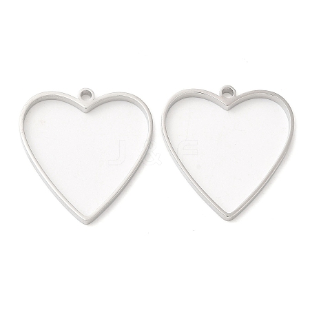 Non-Tarnish 304 Stainless Steel Open Back Bezel Heart Pendants STAS-Z040-03P-1