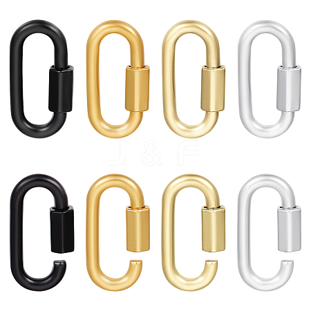 Unicraftale 8Pcs 4 Colors Alloy Screw Carabiner Lock Charms FIND-UN0003-30-1