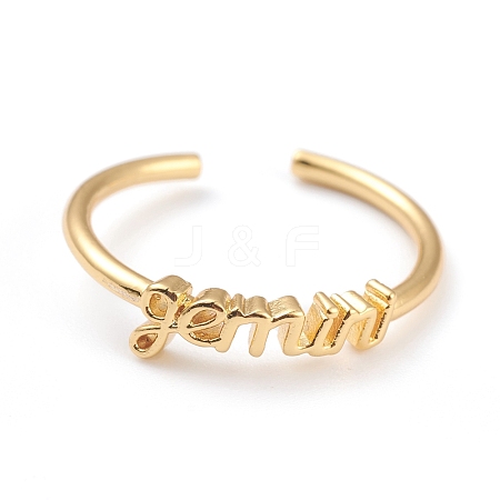 Constellation/Zodiac Sign Brass Cuff Rings RJEW-O042-06G-I-1