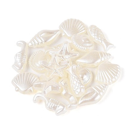 Ocean Theme ABS Plastic Imitation Pearl Beads OACR-T030-16M-1