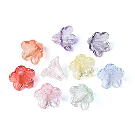 Transparent Acrylic Flower Bead Caps TACR-T030-25M-1