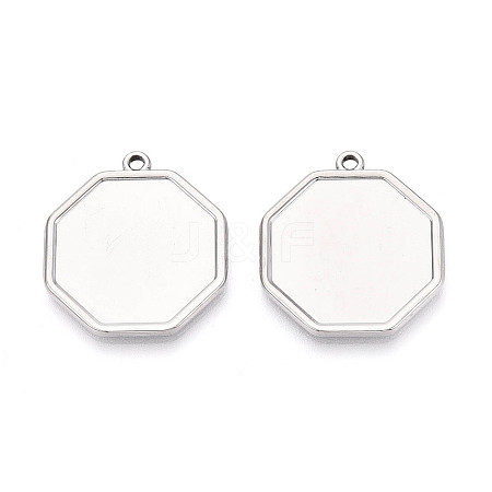304 Stainless Steel Pendant Cabochon Settings STAS-N108-71P-1