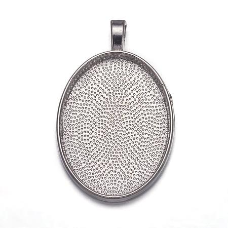 Alloy Pendant Cabochon Settings PALLOY-A15657-N-NF-1