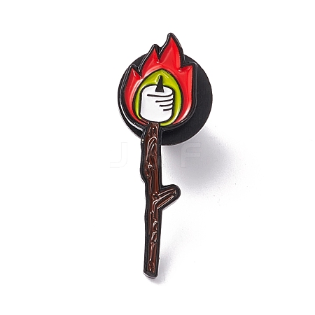 Flower with Flame Enamel Pin FIND-K005-05EB-1