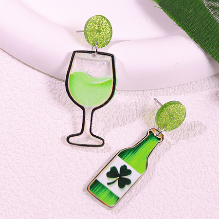 Creative Saint Patrick Style Acrylic Stud Earrings FS-WGAE93E-02-1