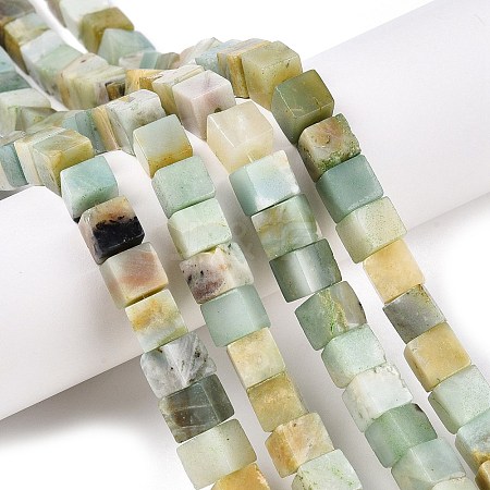 Natural Flower Amazonite Beads Strands G-T139-8x8-31A-1