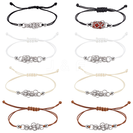 8Pcs 4 Colors 304 Stainless Steel Macrame Pouch Bracelet Making for Stone Holder AJEW-PH0011-84-1