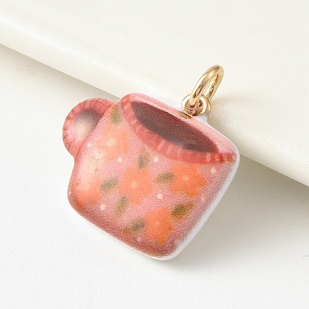 1Pc Brass Enamel Pendants ENAM-YW0009-21D-1