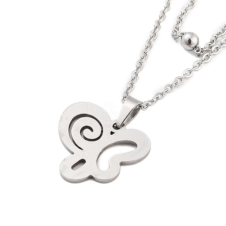 Stainless Steel Pendants Necklaces LS-NJEW-U003-01C-P-1