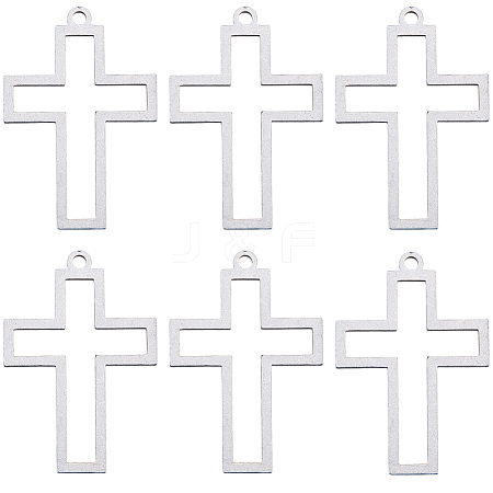 10Pcs 304 Stainless Steel Open Back Bezel Pendants STAS-SC0009-32-1