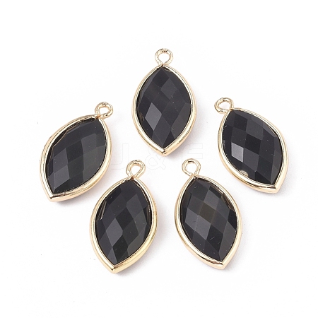 Natural Black Agate Pendants G-L514-023F-1