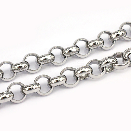 3.28 Feet 304 Stainless Steel Rolo Chains X-CHS-L001-28-10mm-1