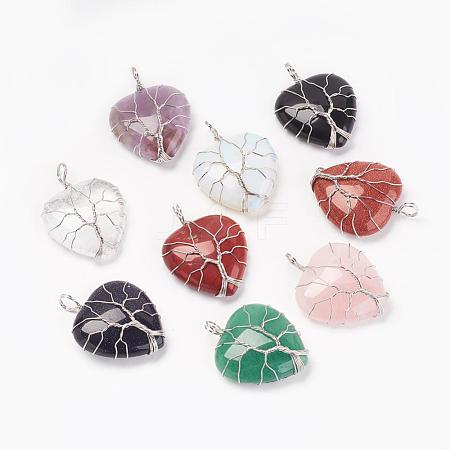 Natural & Synthetic Mixed Stone Pendants G-G713-F-1