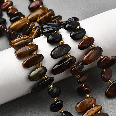 Natural Tiger Eye Beads Strands G-Z091-A15-1