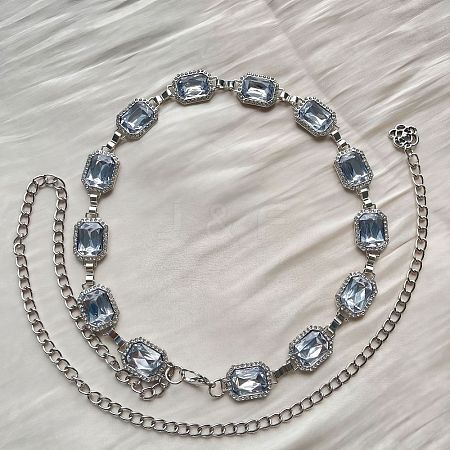 Bohemian Style Alloy Rhinestone Rectangle Link Chain Waist Belly Chains FS-WGF667A-05-1