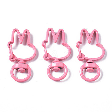 Spray Painted Eco-Friendly Alloy Swivel Snap Hooks Clasps PALLOY-T080-12J-NR-1