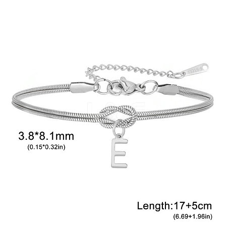 304 Stainless Steel Initial Charm Bracelets FS-WGD8E41-15-1