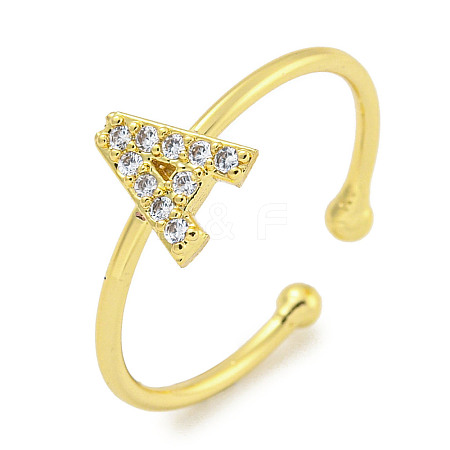 Rack Plating Brass Open Cuff Rings for Women RJEW-F162-02G-A-1