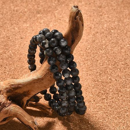 Natural Larvikite Beads Stretch Bracelets BJEW-F380-01-A14-1