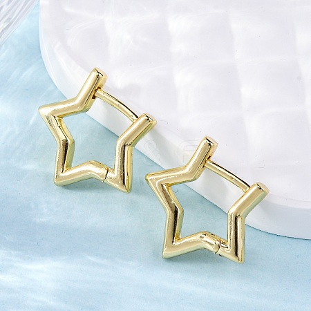 Brass Huggie Hoop Earrings EJEW-F245-03G-1