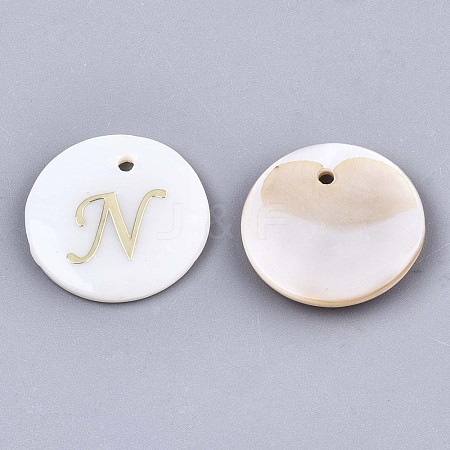 Natural Freshwater Shell Pendants SHEL-N027-04N-1