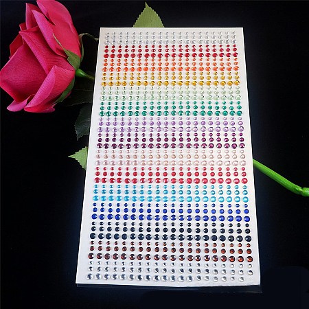 Self Adhesive Acrylic Rhinestone Stickers STIC-PW0012-04A-01-1