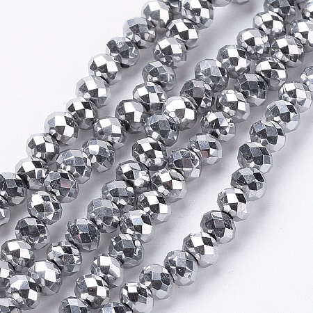 Electroplate Glass Bead Strands EGLA-R080-2mm-01-1