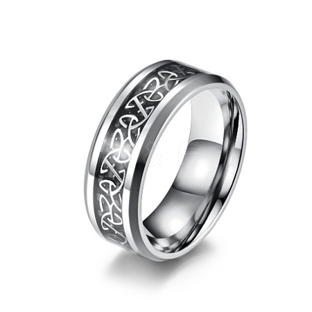 Titanium Steel Triquetra/Trinity Knot Finger Rings for Men Women PW-WG54165-04-1