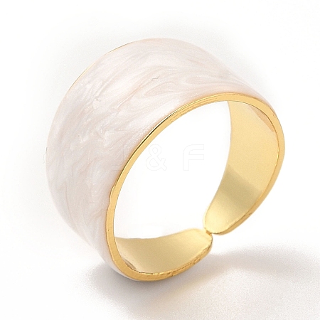 Enamel Plain Band Open Cuff Rings RJEW-E069-01G-07-1